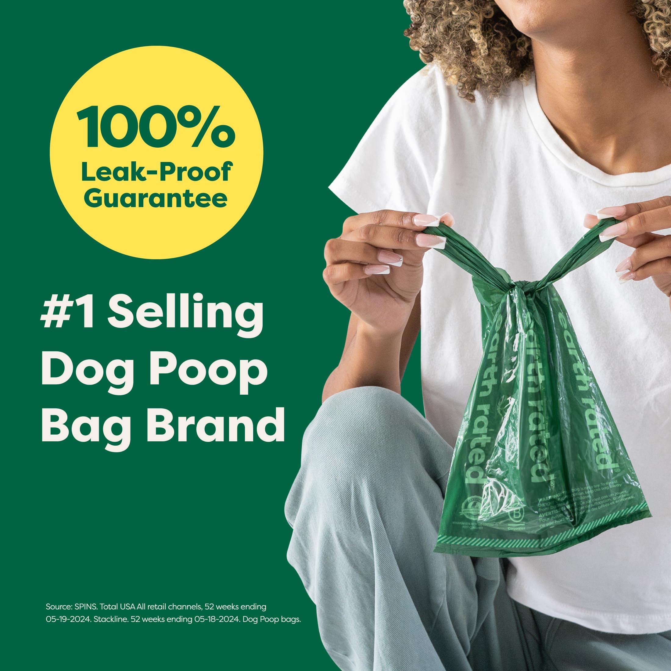 Earth Rated bags tear from the roll via built-in guide line.