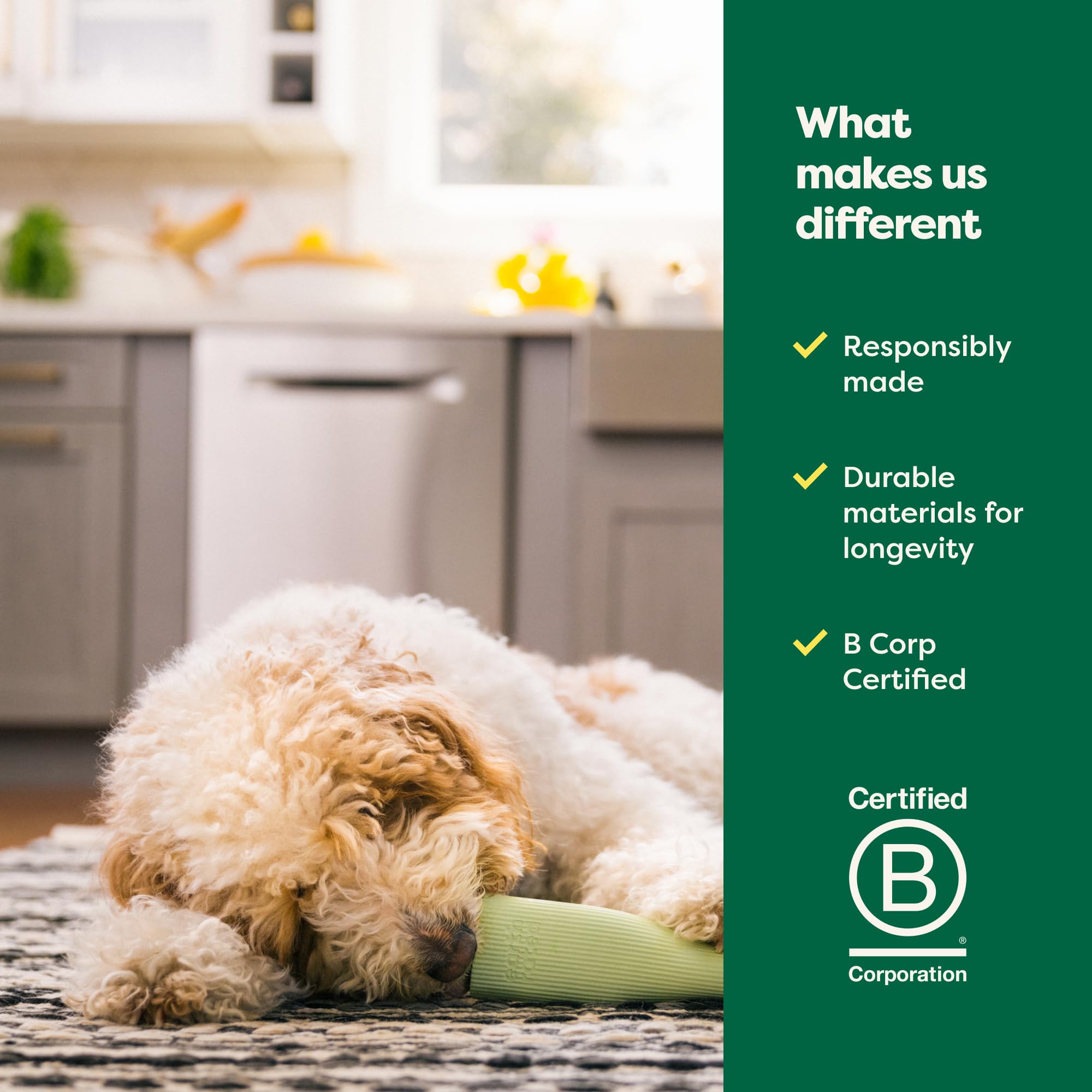 Earth Rated dog toy ergonomic bone shape enables comfortable grip during chewing.