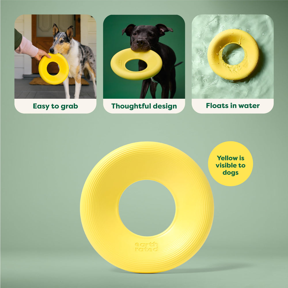 Earth Rated Flying Disc close-up shows rolled edge for an easy, comfortable grip.