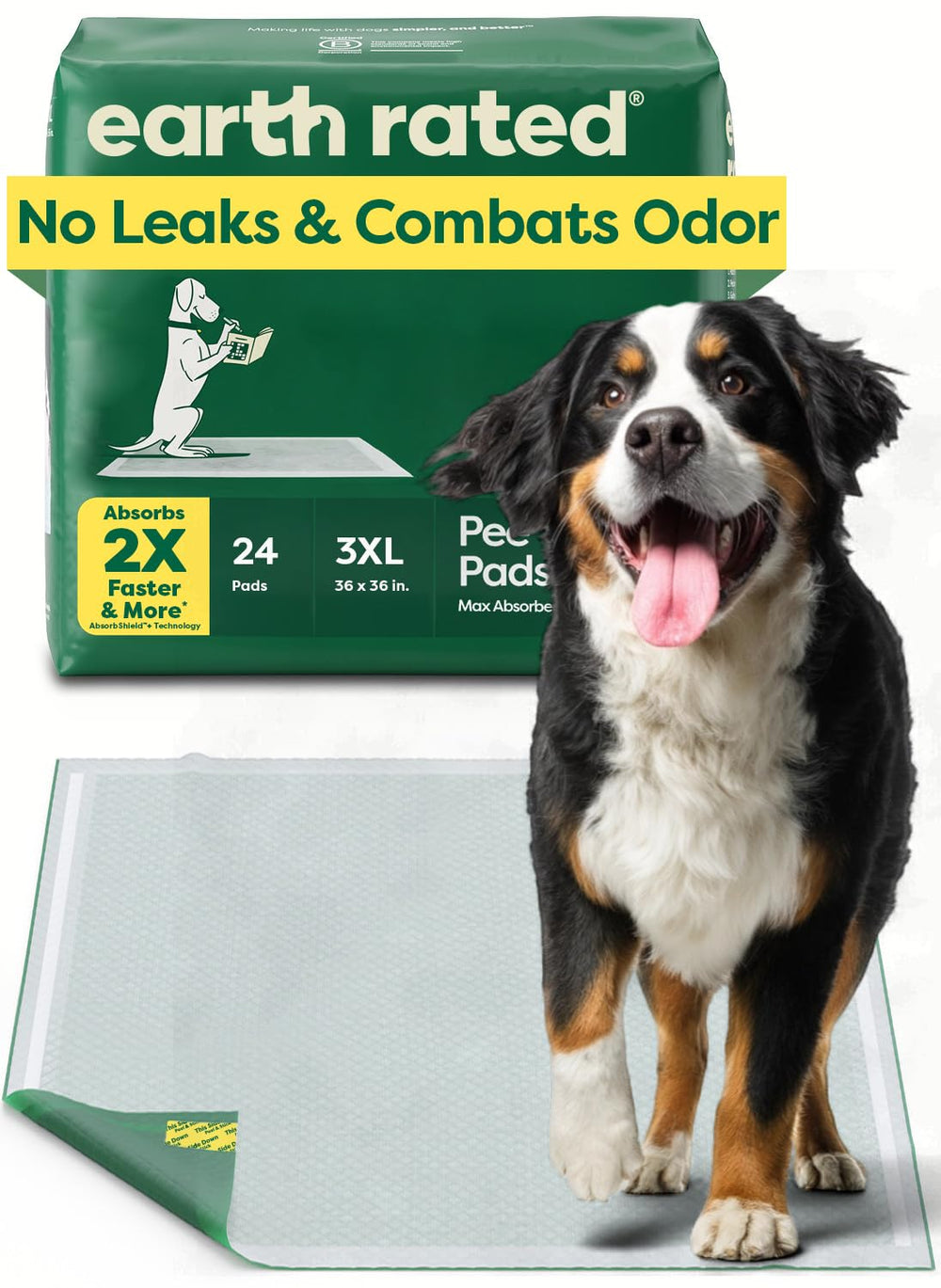 Earth Rated Max Absorbency Pad absorbs 2x faster for mess-free training