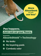 Earth Rated Max Absorbency Puppy Pad leak-proof edge emphasizes floor protection.