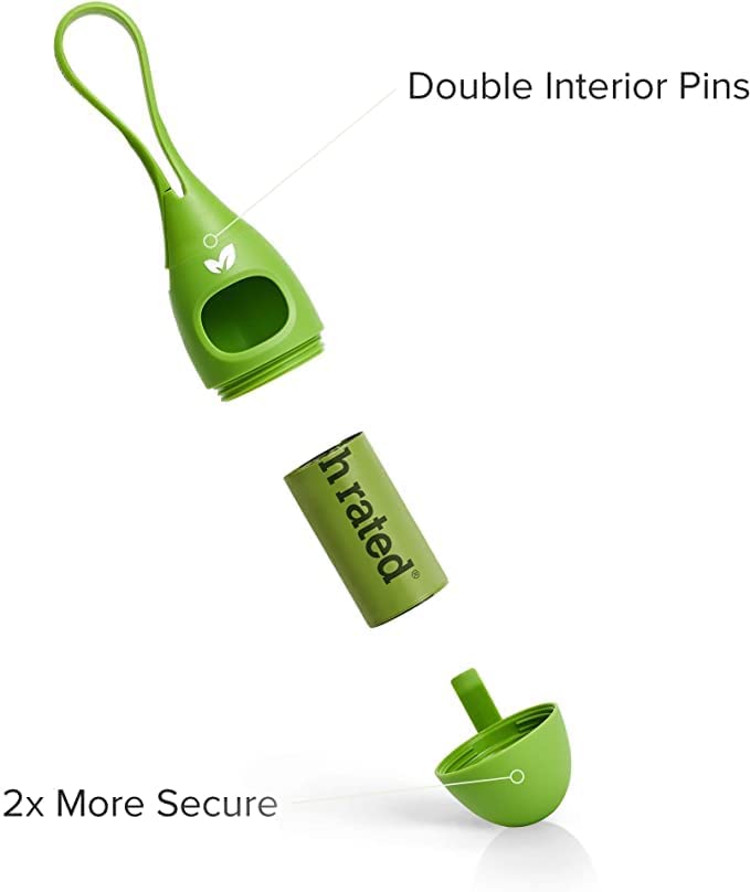 Earth Rated one-size dispenser with strap fits any leash