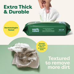 Earth Rated Pet Wipes textured wipes lift dirt and grime with ease
