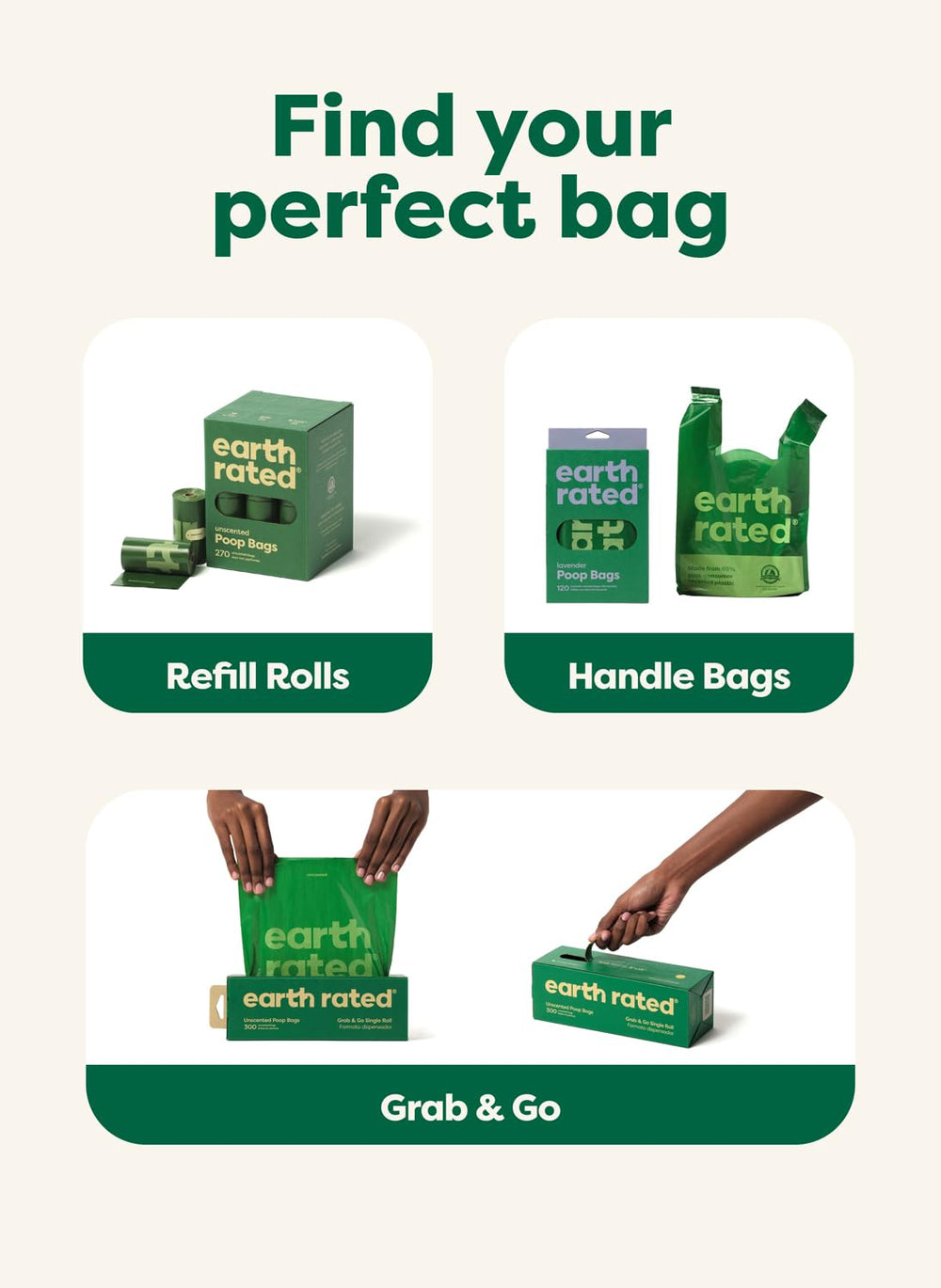 Earth Rated bags tear line enables easy one-at-a-time use