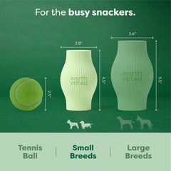 Earth Rated small green toy shows dishwasher-safe design for easy cleanup after play