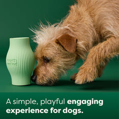 Earth Rated freezer-safe small-green toy pictured for keeping treats cold during hot-day play