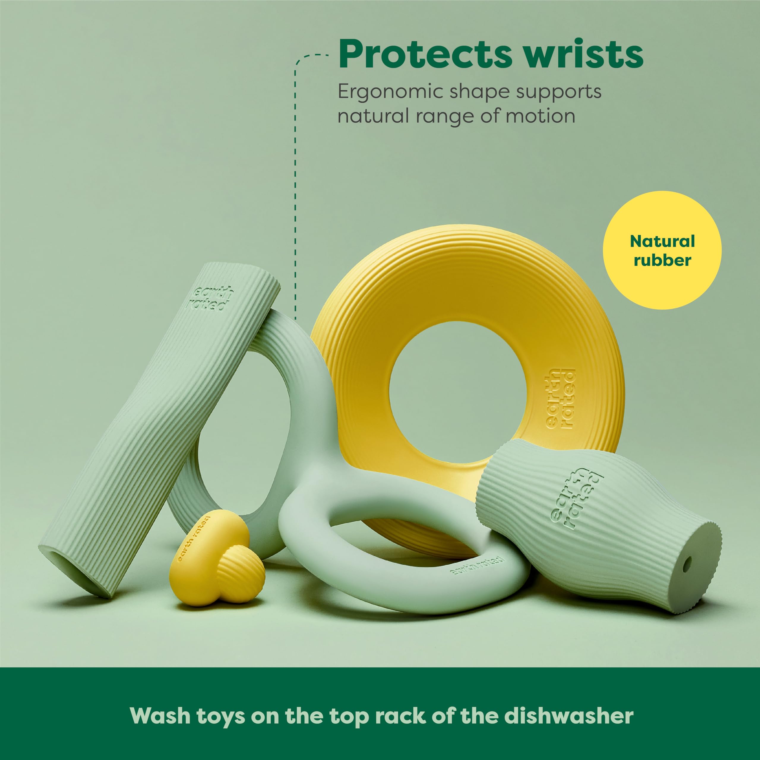 Earth Rated Tug of War Toy green color for outdoor visibility