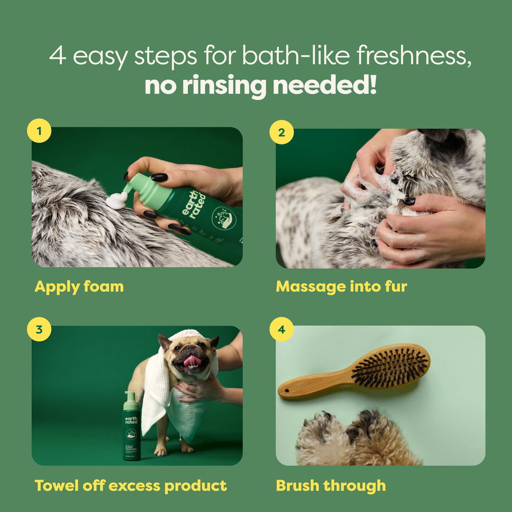 Earth Rated white tea basil scent dog shampoo for odor control.