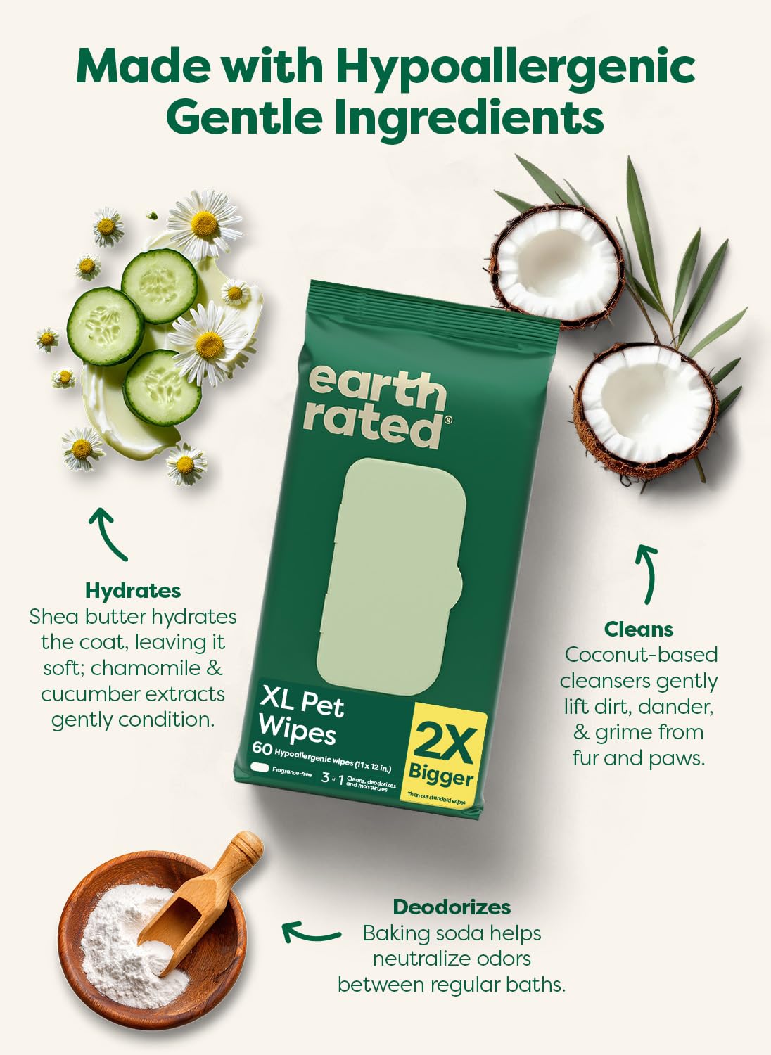 Earth Rated XL Pet Wipes paws clean — gentle cleaning for messy paws after outdoor adventures.