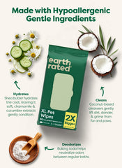 Earth Rated XL Pet Wipes paws clean — gentle cleaning for messy paws after outdoor adventures.