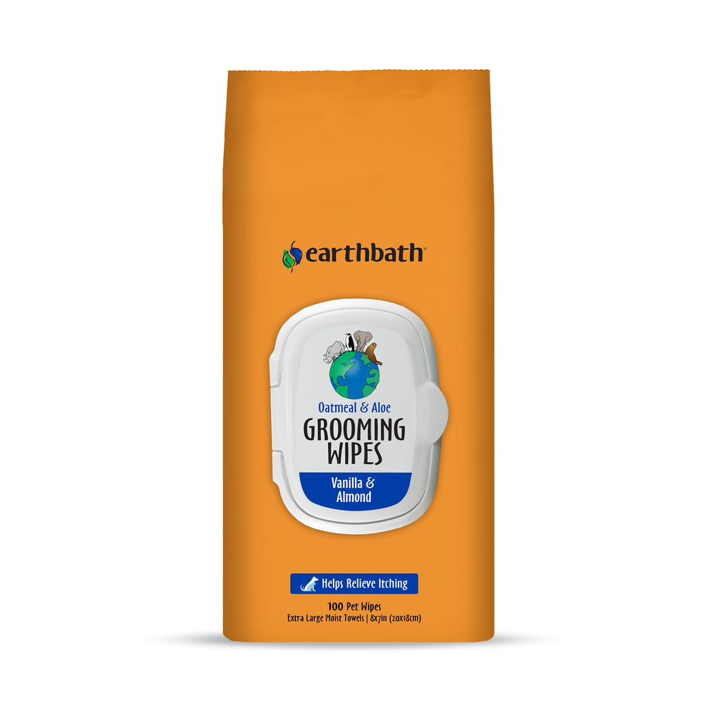 earthbath Oatmeal & Aloe Grooming Wipes pack for quick cleanups between baths.