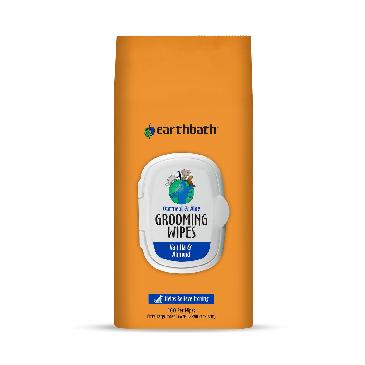 earthbath Oatmeal & Aloe Grooming Wipes pack for quick cleanups between baths.