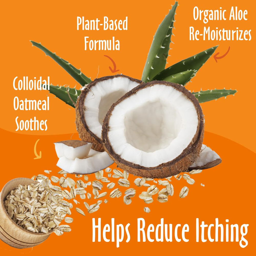 Earthbath Oatmeal & Aloe lather forms creamy foam for a gentle wash.