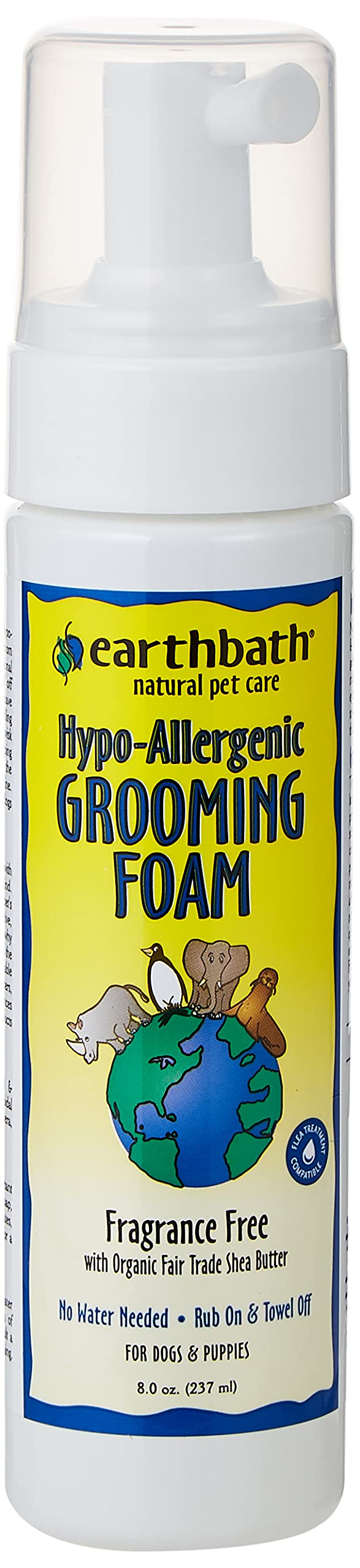 Earthbath oatmeal and vitamin E coat shine demonstrates healthy-looking fur.
