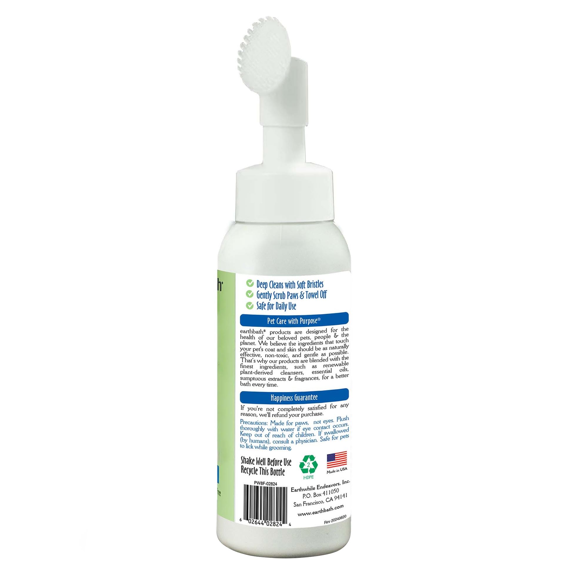 earthbath Paw Wash soft-silicone-bristles massage-ready to soothe tired paw pads after adventures