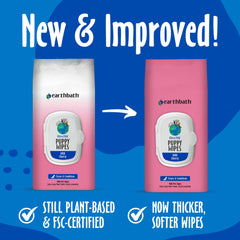 Earthbath Puppy Wipes dog paws clean up close-up shows gentle coat care for everyday messes
