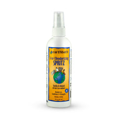 earthbath Vanilla and Almond 3-in-1 spritz bottle front for dog deodorizing and conditioning