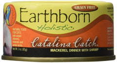Earthborn Holistic Catalina Catch canned cat food 3oz serving supports healthy coat with omega-3