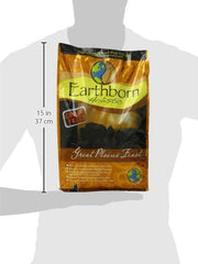 Earthborn Holistic Great Plains Feast serving bowl shows balanced Omega fats for healthy coat.