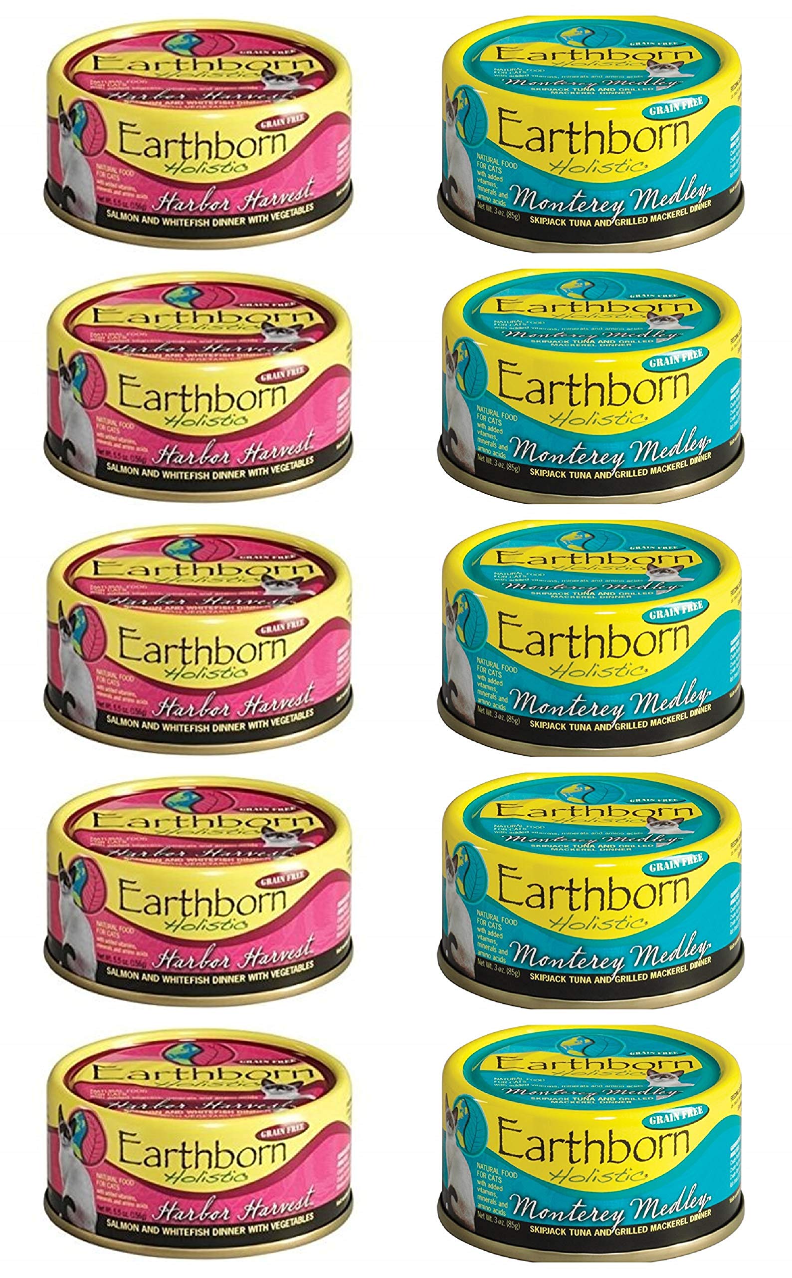 Earthborn Holistic Harbor Harvest can shows grain-free dinner with salmon and whitefish.