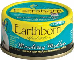 Earthborn Holistic Monterey Medley cat food 3oz cans pack-24 offers grain-free protein variety for cats.