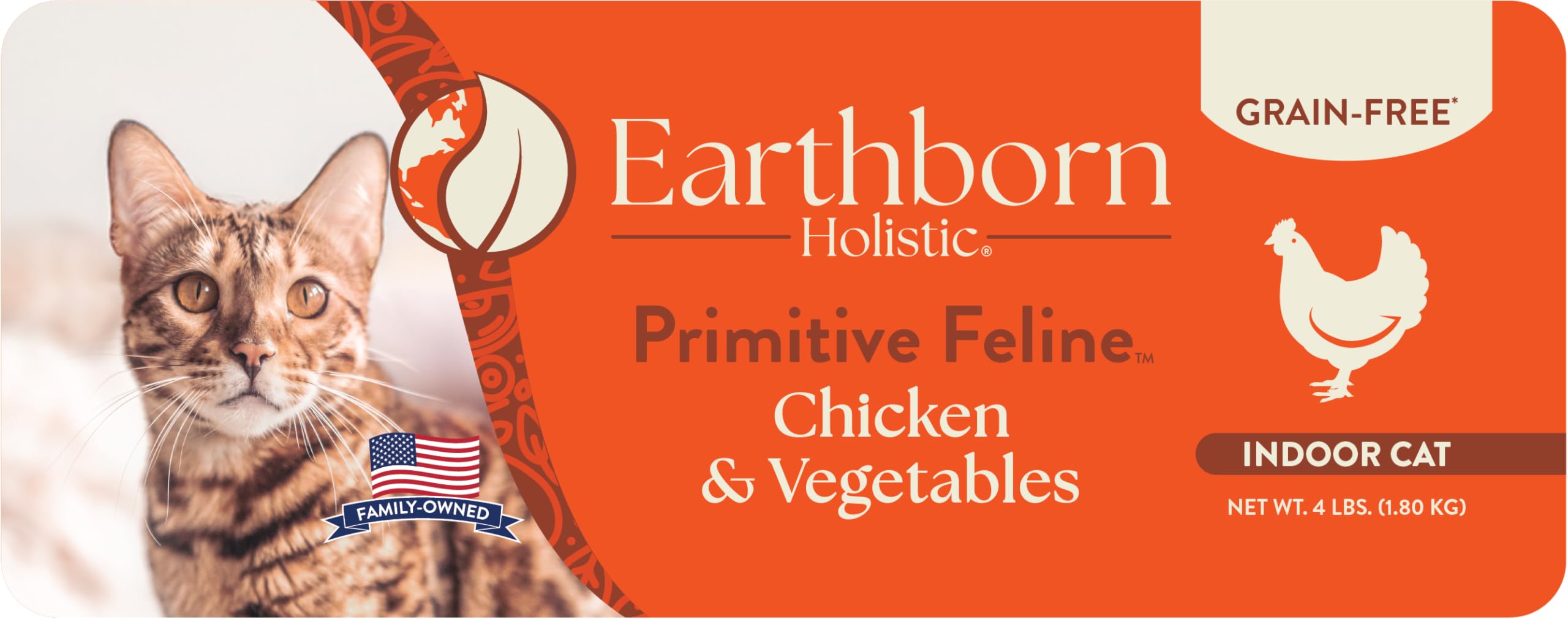 Earthborn Holistic Primitive Feline grain-free formula close-up of kibble shape