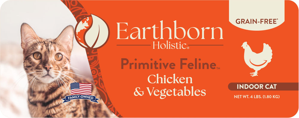 Earthborn Holistic Primitive Feline grain-free formula close-up of kibble shape