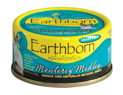 Earthborn Holistic serving bowl with cat enjoying a grain-free meal.