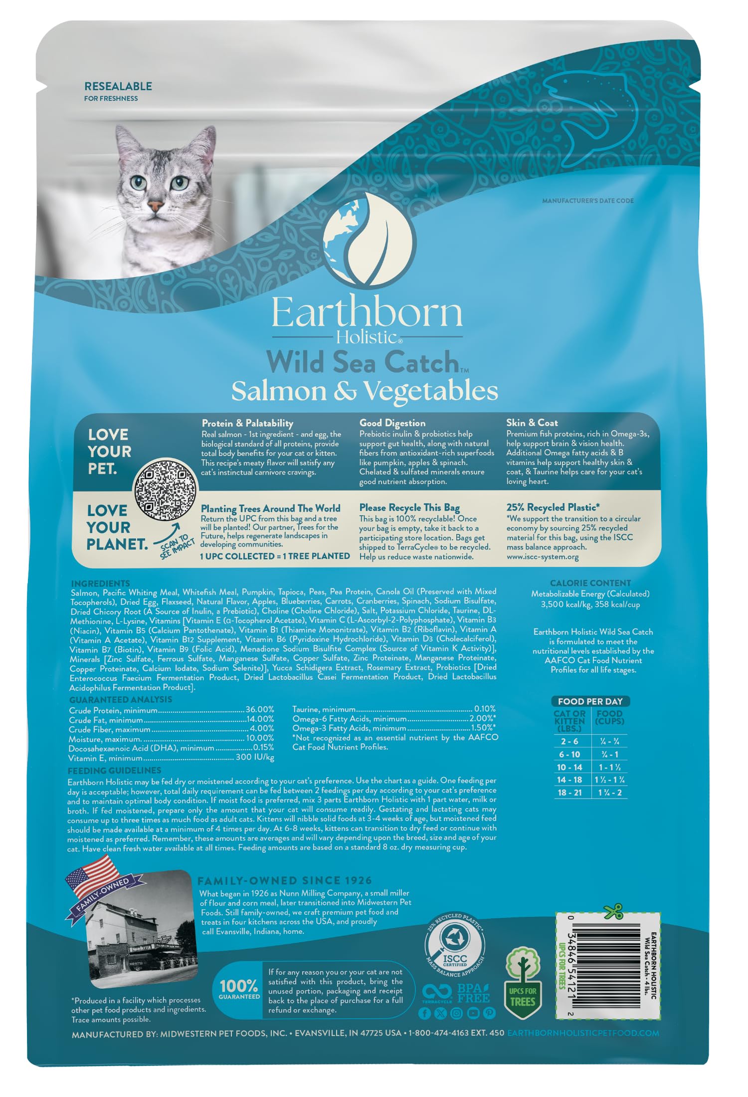 Earthborn Holistic Wild Sea Catch packaging BPA-free and resealable