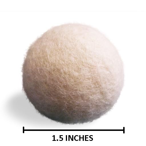Close-up of Earthtone Solutions felt wool cat ball showing soft texture and color.