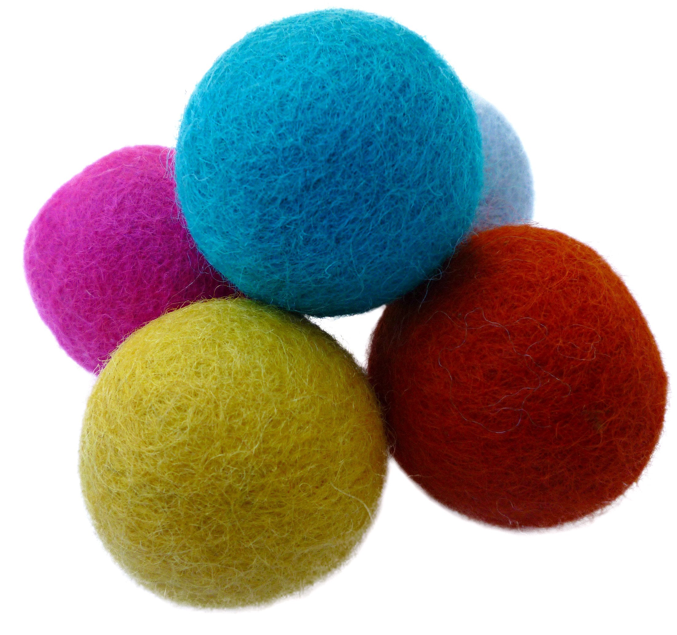 Earthtone Solutions Wool Cat Balls rainbow colors entice kittens for playful chases.