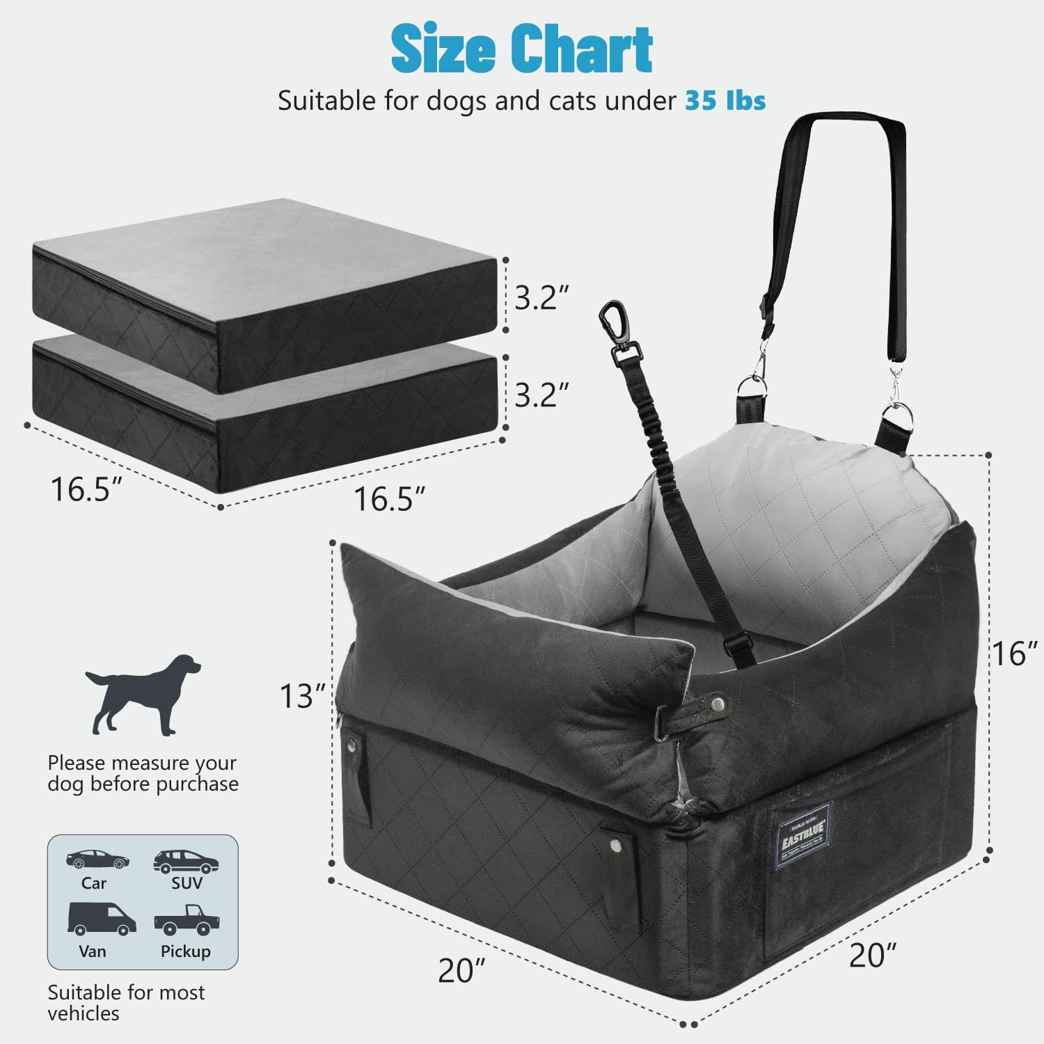 eastblue dog booster washable cover demonstrates easy cleaning and fresh space
