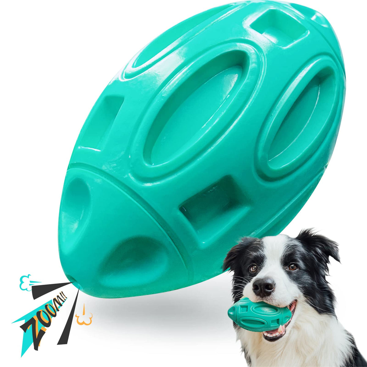 EASTBLUE squeaky dog toy ball: durable rubber for aggressive chewers and fetch.