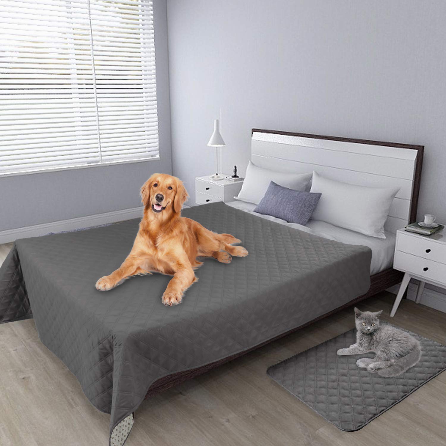 Easy-Going non-slip pet blanket with anti-slip backing prevents sofa sliding.