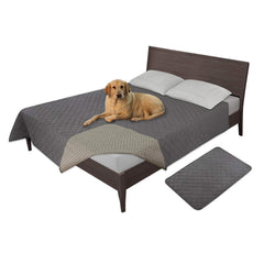 Easy-Going waterproof dog bed cover in gray protects furniture from spills.