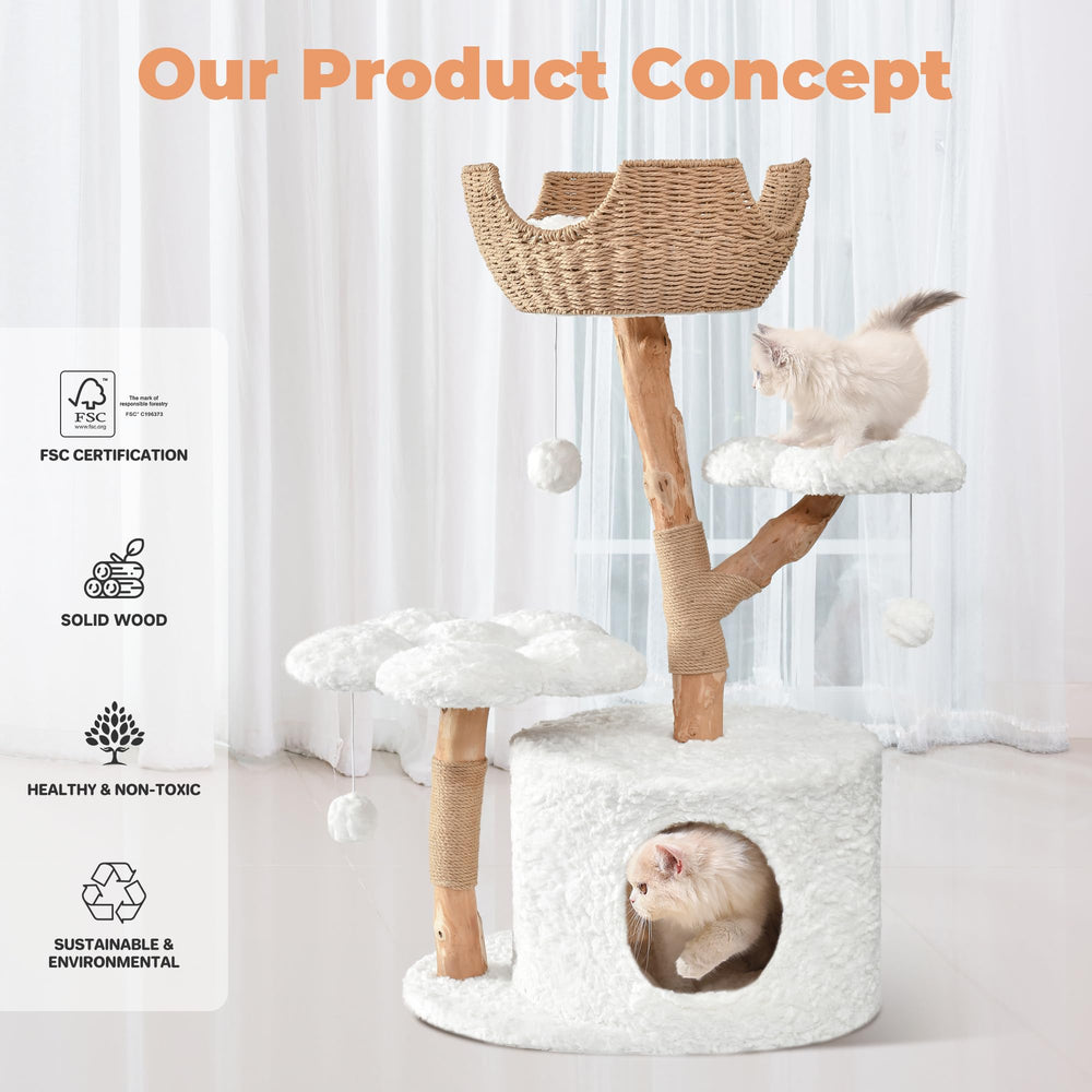 Easyego Modern Cat Tree scratching posts encourage healthy claws in a stylish unit