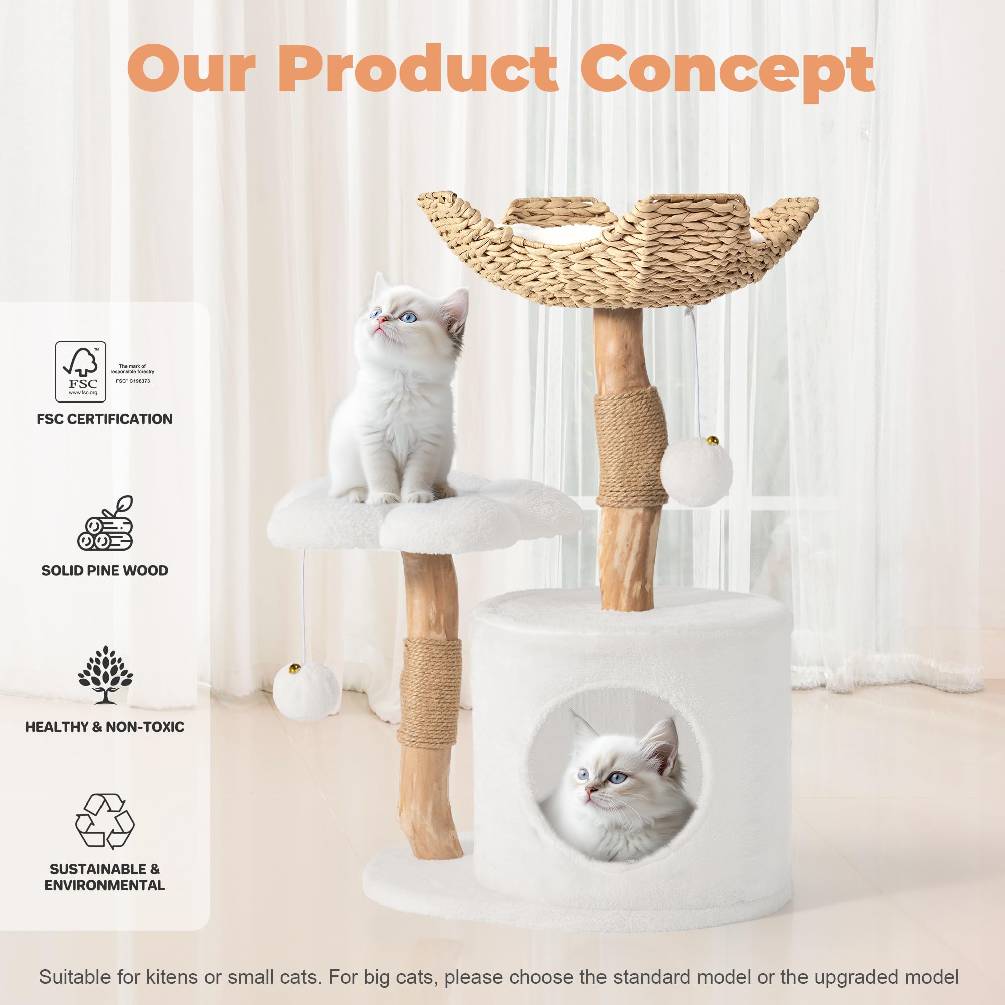 Easyego scratching posts and furry balls encourage natural play