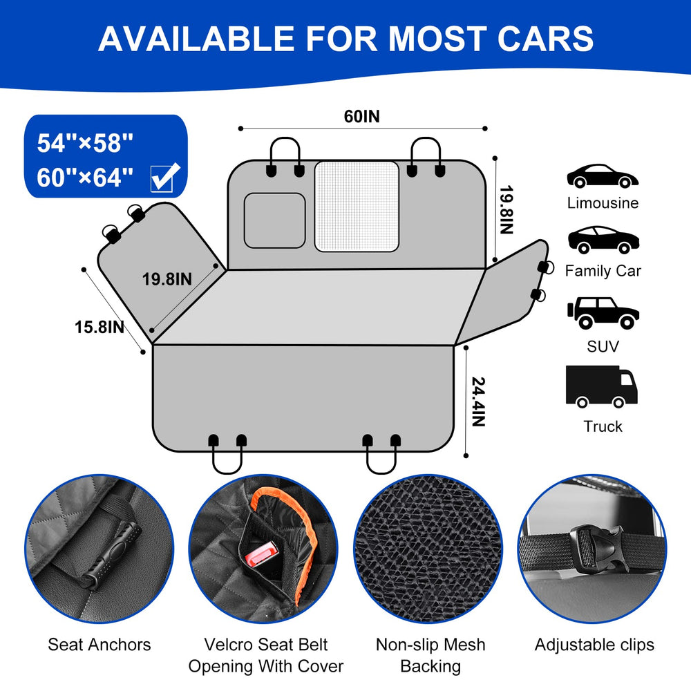 EasyHaWei 600D backseat cover uses durable material for daily use.