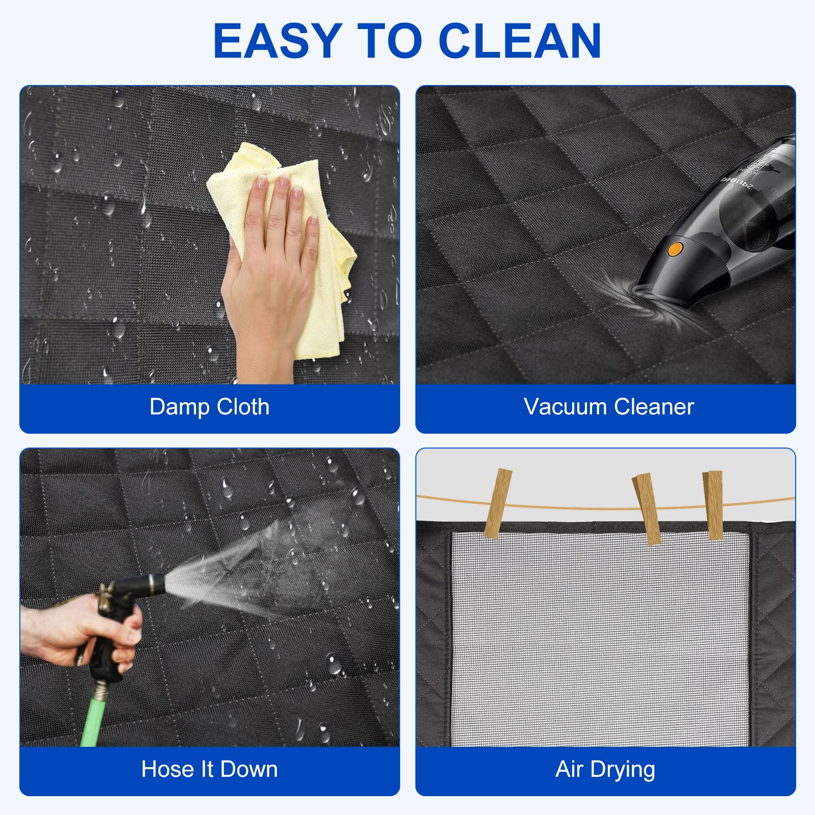 EasyHaWei dog car seat cover easy-clean surface for quick maintenance.