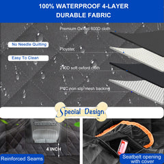 EasyHaWei dog car seat cover hammock design keeps dogs secure on rides.