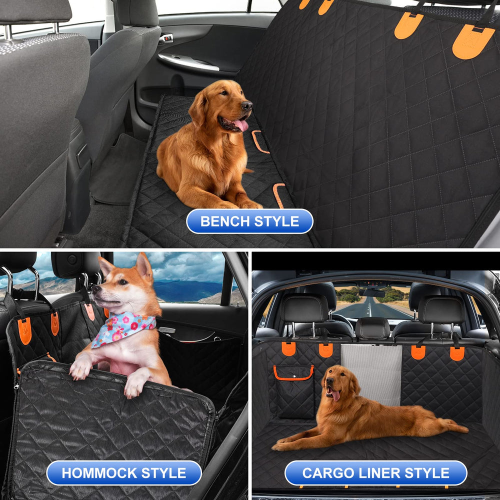 EasyHaWei dog car seat cover with side flaps for full backseat coverage.