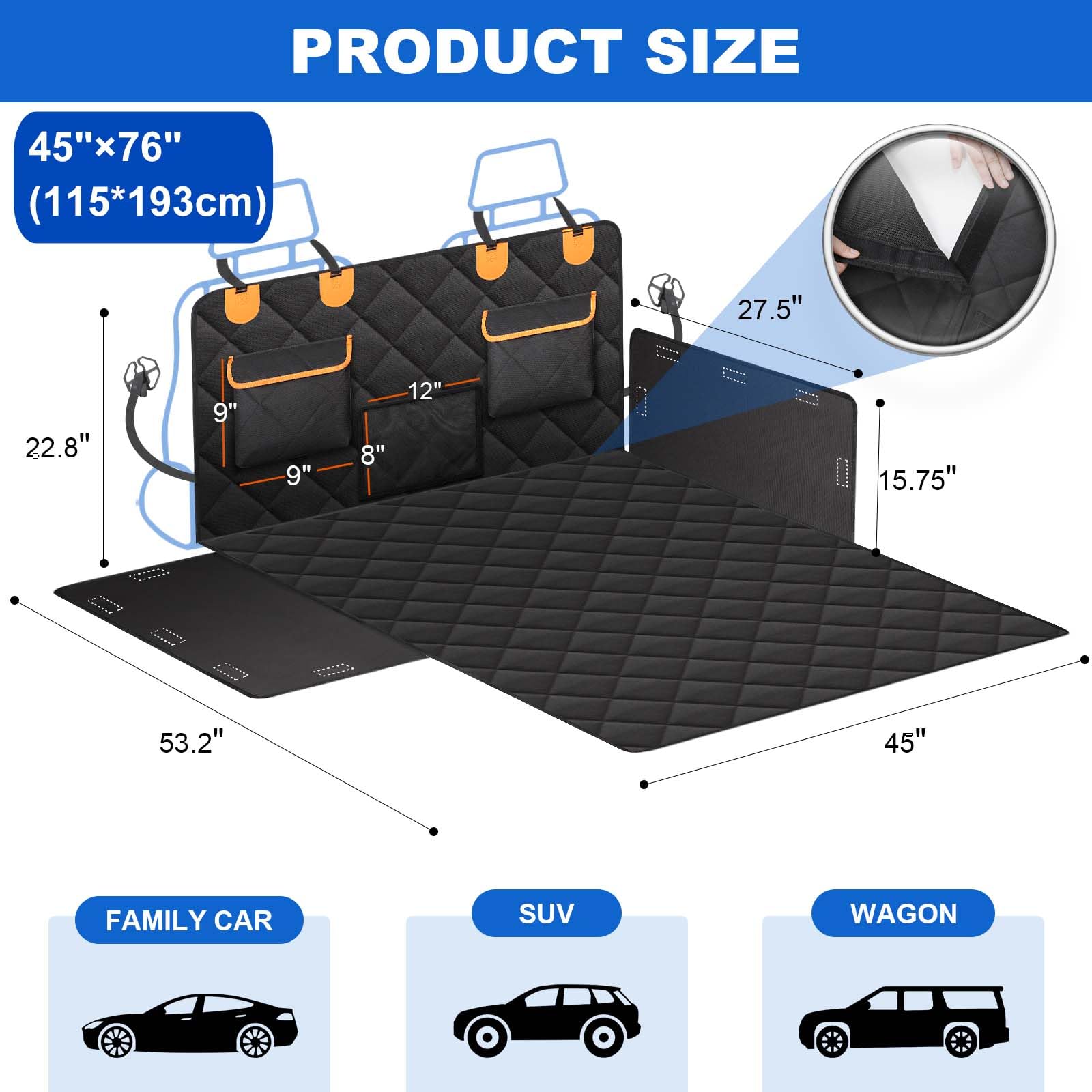 EasyHaWei dog cargo cover side flaps protects interior from dirt and scratches