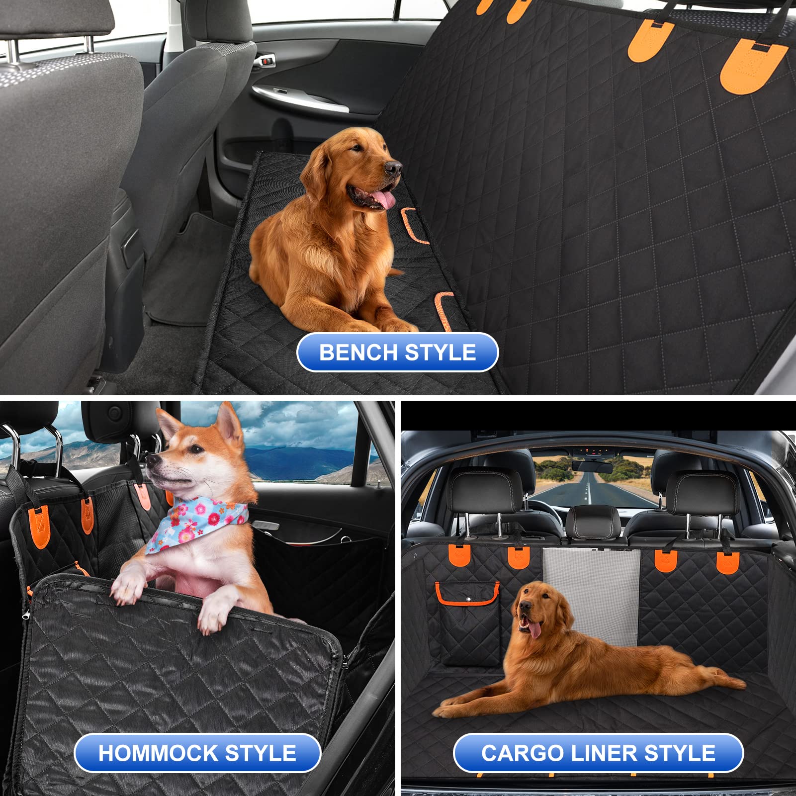 EasyHaWei in-car hammock setup demonstrates full backseat protection