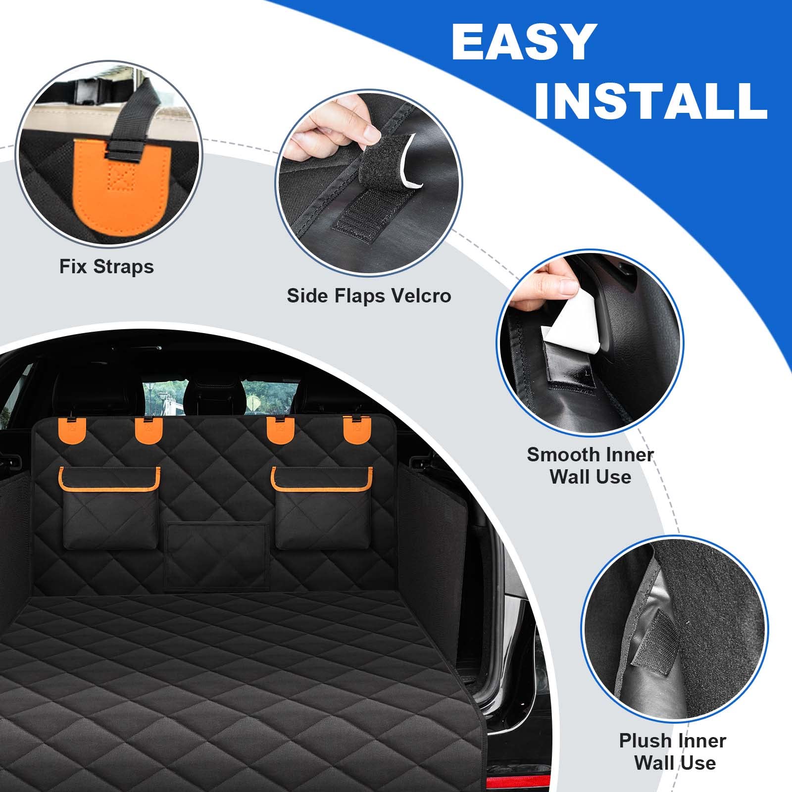 EasyHaWei waterproof trunk mat resists mud, water, and fur during trips