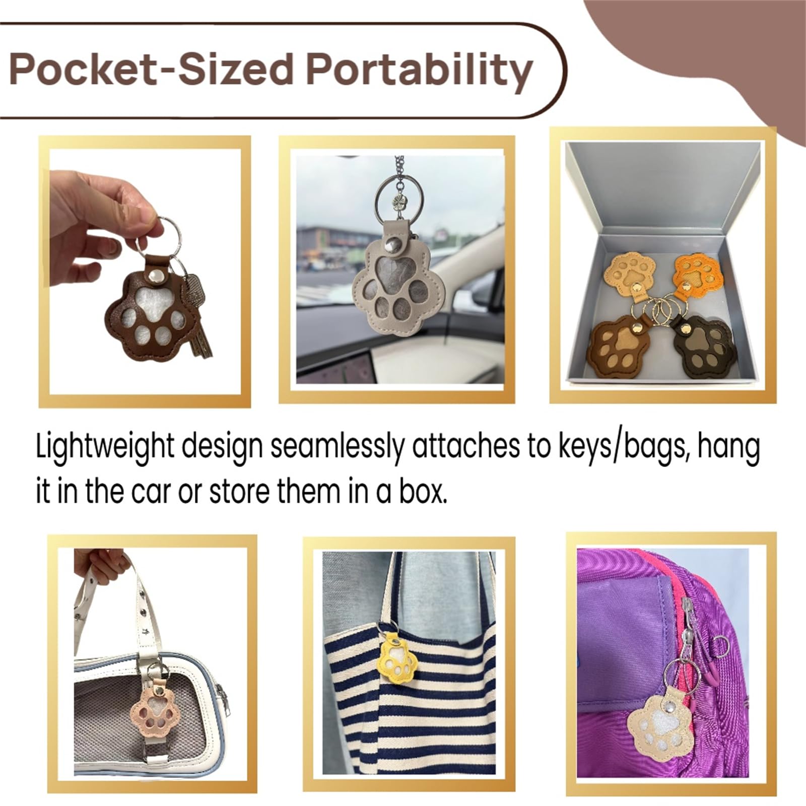 Easyoyo multi-use keychain stores fur, baby teeth, notes for a personal memory.