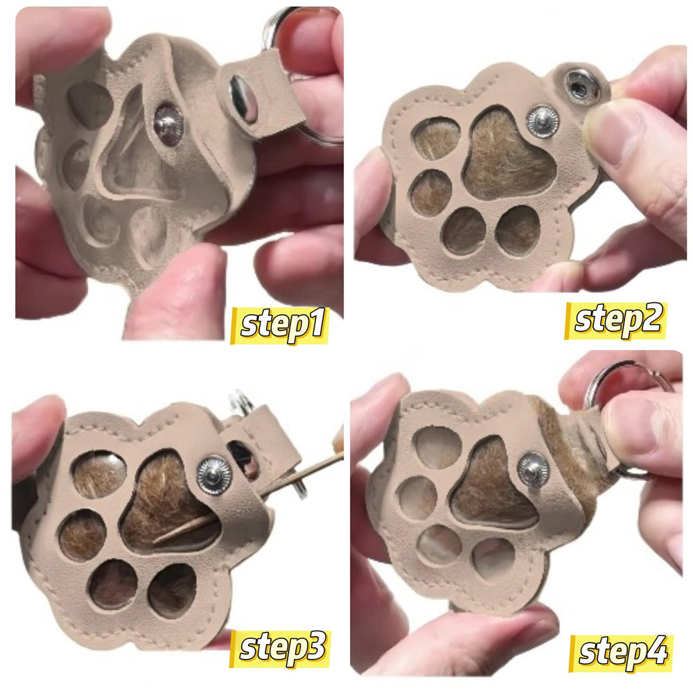 Easyoyo paw keepsake keyring with secure snap closure safely houses tiny treasures.