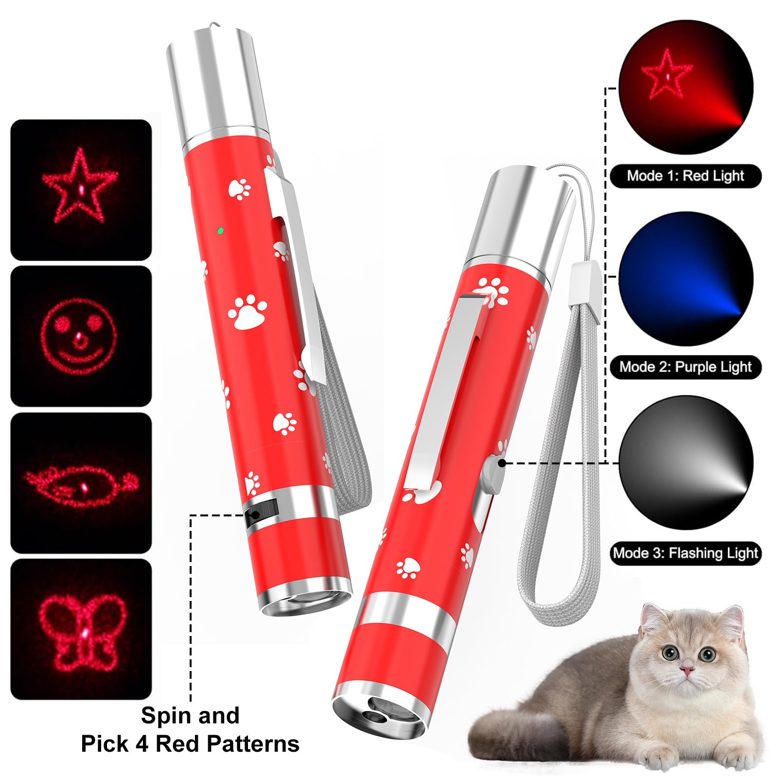 EAWONGEE cat toy pattern stars captivates cats with moving targets