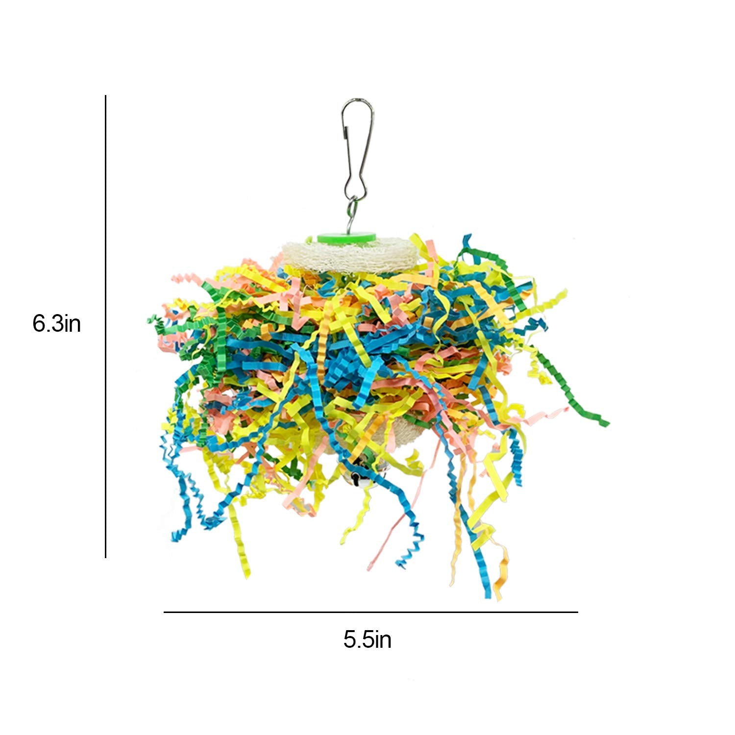 EBaokuup bird toy with loofah promotes safe chewing and enrichment.