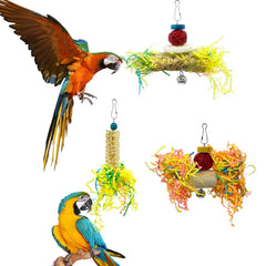 EBaokuup hanging foraging toy features crinkly paper for engagement.