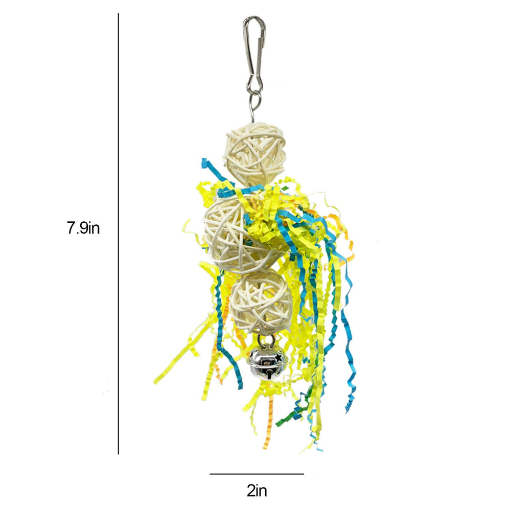 EBaokuup parrot chewing toy with colored paper sparks playful shredding.